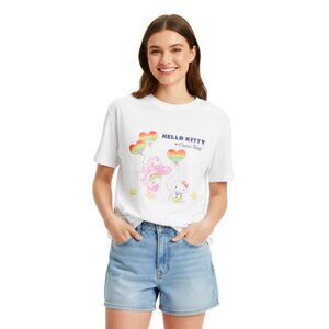 NWT Licensed Hello Kitty and Friends Cheer Bear Care Bears Graphic Tee Shirt
